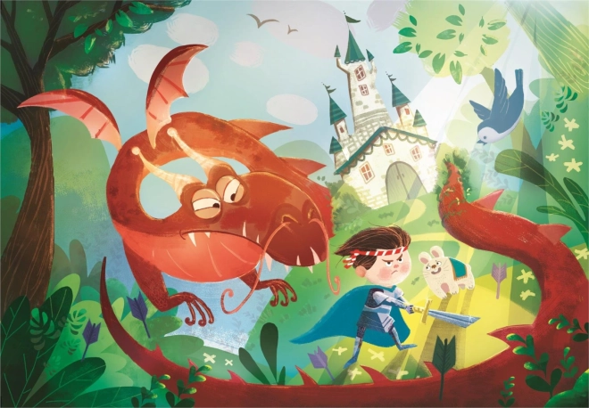 Clementoni Puzzle Drache und Ritter 180 Teile