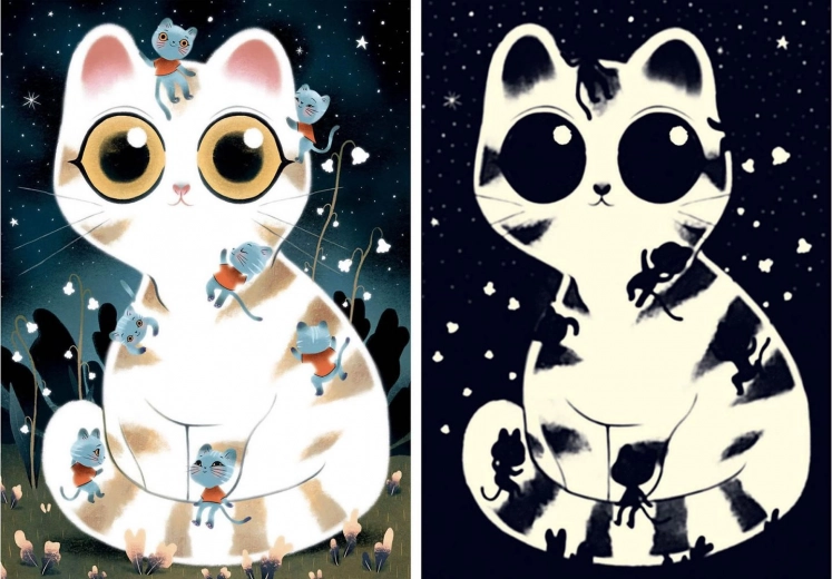 DJECO Leuchtpuzzle Schmusekatzen 50 Teile