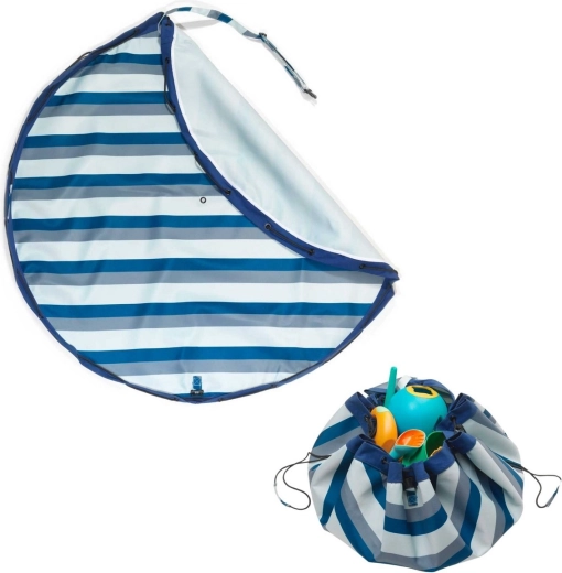 Play&Go Outdoor-Spielzeugtasche und Spielmatte mit grünen Streifen