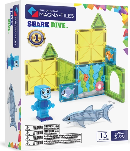 MAGNA-TILES Magnetbausatz Tauchen mit Haien, 13 Teile