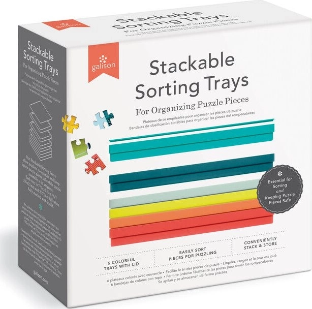 Galison Puzzlesortierer, Set mit 6 stapelbaren Schalen mit Deckel