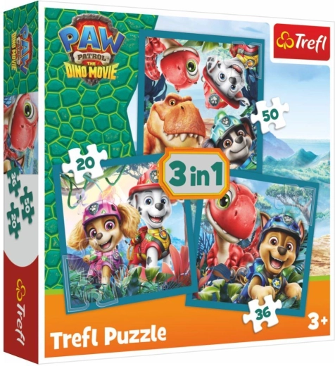 Puzzle 3 in 1 Paw Patrol (Tlapková patrola) Dino Movie – Dinosaurierinsel