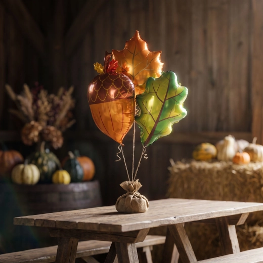 Set aus Folienballons mit Herbstmotiv, 3 Stück