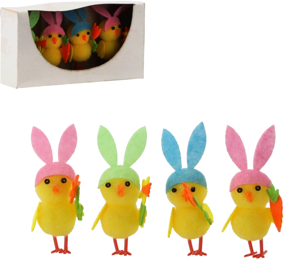 Osterdekoration Küken mit Hasenohren – Set mit 4 Stück