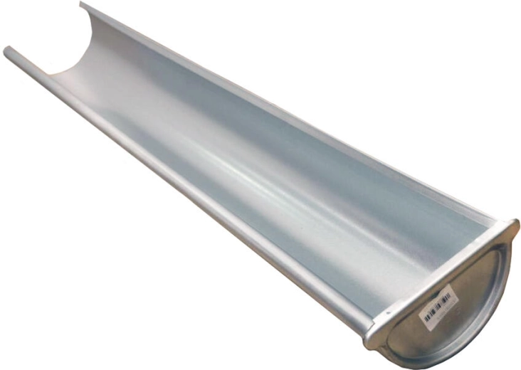 Rechter Endablauf 330 mm, 1 m, verzinkter Stahl