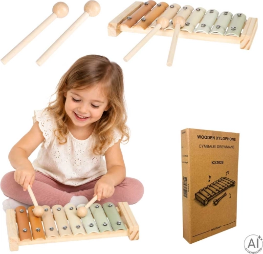 Holz-Kinder-Xylophon mit 8 Tönen