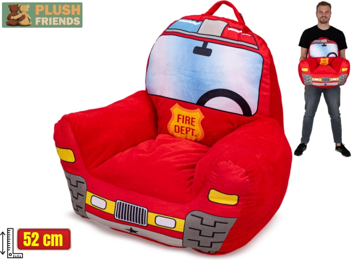 Plush Friends plüschiger Kindersessel mit Rettungsdienst-Motiv 52 cm