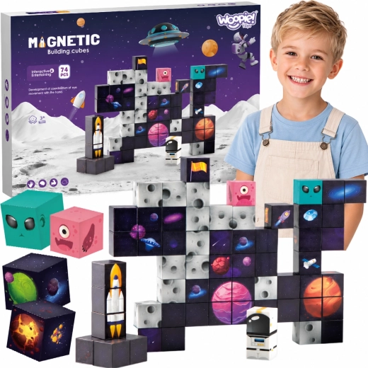 Magnetische Konstruktionsbausteine Weltraum WOOPIE (74 Teile)