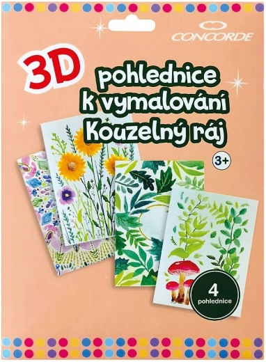 3D-Ausmal-Postkarten Magisches Paradies CONCORDE
