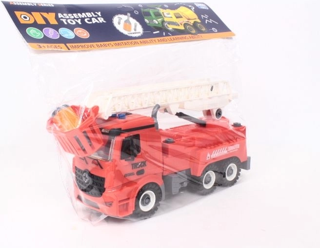 Feuerwehrauto zum Schrauben mit ausziehbarer Leiter 30 cm
