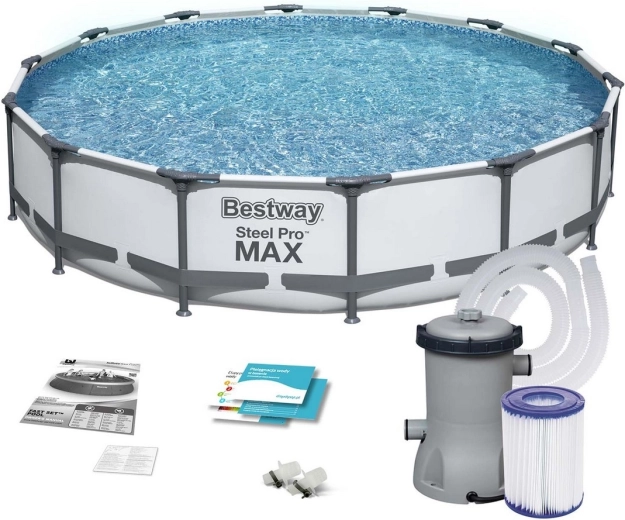 Gartenpool BESTWAY Steel Pro MAX 427 × 84 cm mit 10-in-1-Set