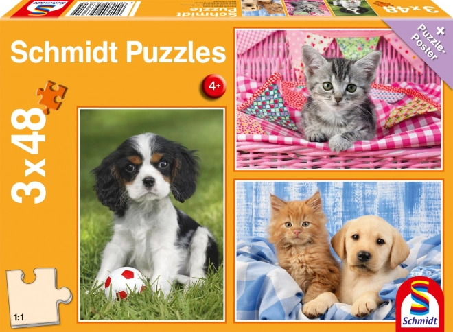 Puzzle Meine Lieblingstiere 3×48 Teile