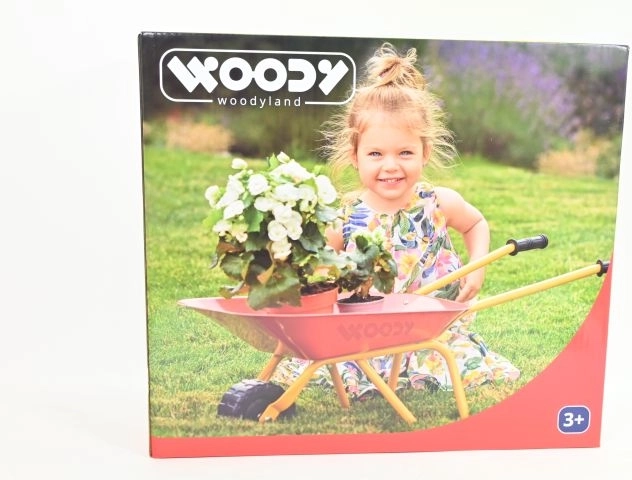 Woody Kinder-Metall-Schubkarre für den Garten, rot, 77 cm