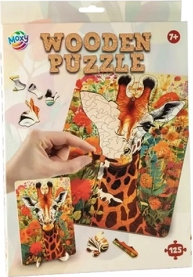 Holzpuzzle Giraffe – 125 Teile mit Ständer