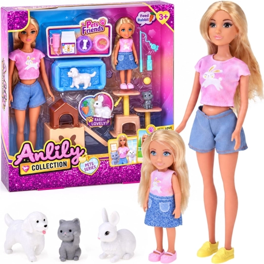 Anlily Puppenset mit Tieren und Zubehör
