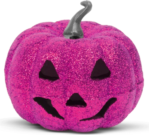 Halloween-RGB-LED-Dekoration Schaumstoffkürbis lila 11 cm