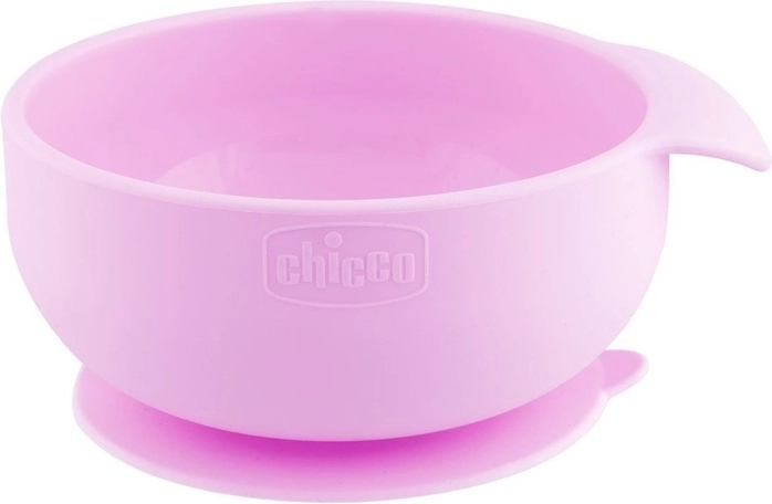 Chicco Silikonschüssel mit Saugnapf rosa 6m+