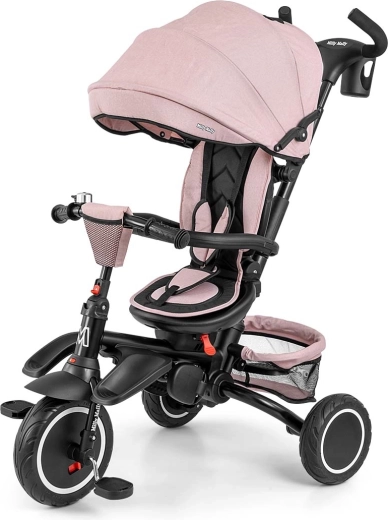 Milly Mally Dreirad Stanley 6-in-1 mit Gummirädern, rosa
