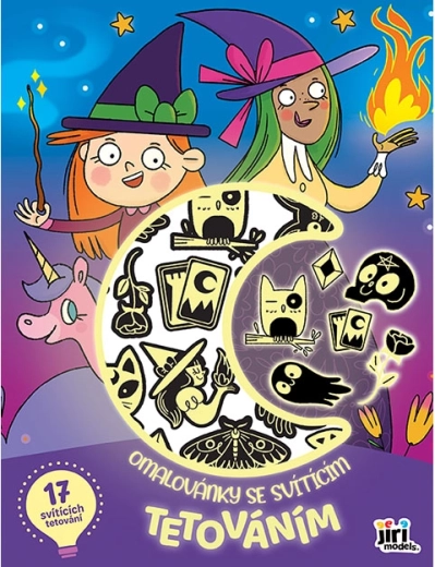 Malbuch mit leuchtenden Tattoos – Gespenster & Hexen