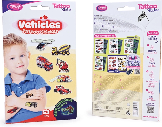 Set temporärer Tattooaufkleber mit Automotiven