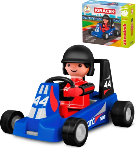 Efko Igráček Rennfahrer mit blauem Go-Kart