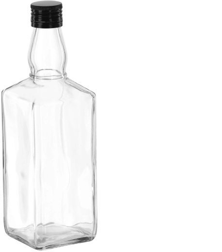 Glasflasche für Whisky 500 ml mit Metall-Schraubverschluss 28 mm