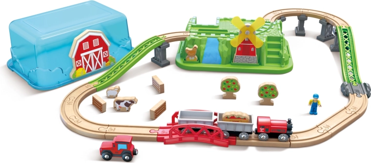 Eisenbahnstrecke in der Box – Zug in der Natur