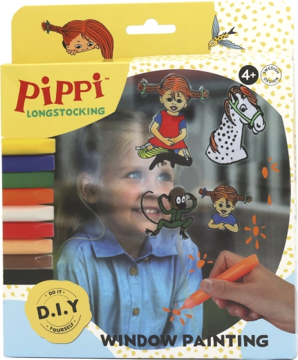 Pippi Langstrumpf Kreativset zum Malen und Dekorieren von Fenstern