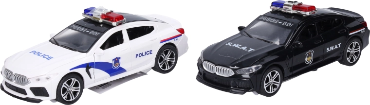 Polizeiauto mit Schwungradantrieb und Licht- und Soundeffekten – 1 Stück