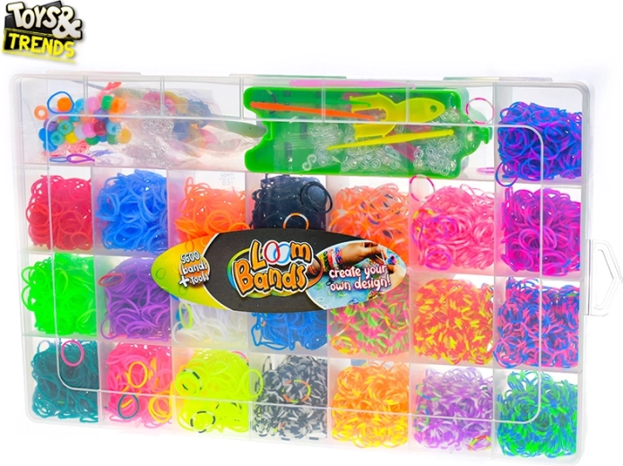 Toys&Trends großes Set zum Flechten von Gummiband-Armbändern, 5600 Stk.
