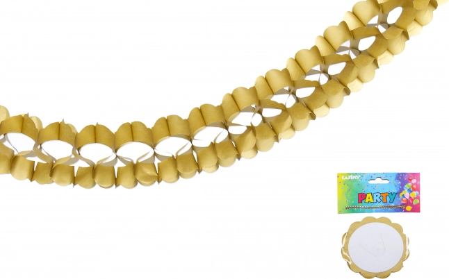 Goldene Papiergirlande 3,6 m