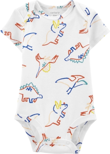 Carter’s Kurzarm-Body ivory Dino für Jungen 3 m