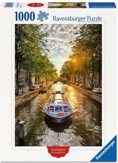 Puzzle Ravensburger Fahrt auf den Amsterdamer Grachten 1000 Teile
