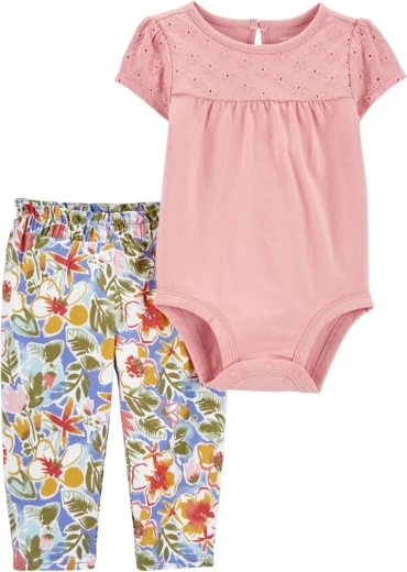 Carter’s 2-teiliges Set: Kurzarm-Body und Leggings Grey Pears für Mädchen