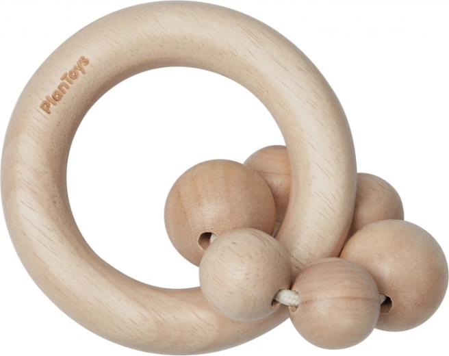 PlanToys Holzrassel mit Perlen natur