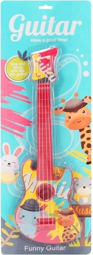 Bunte Kinder-Gitarre mit Tieren 39 cm