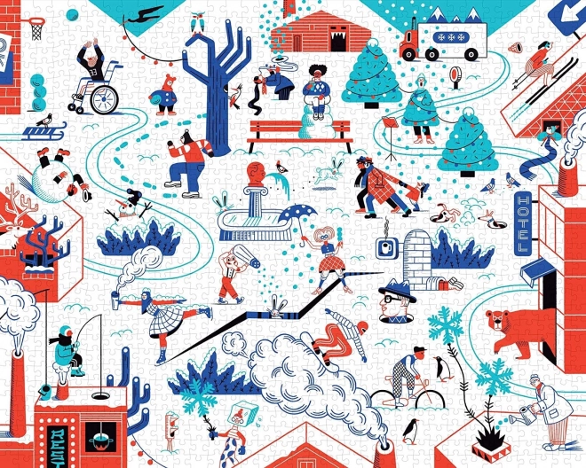 Winterliches Puzzle mit 1000 Teilen