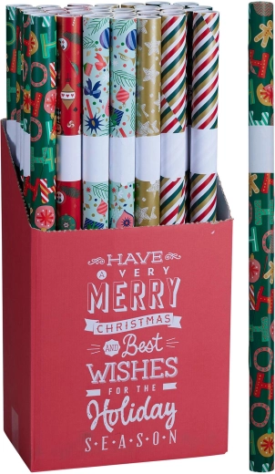 Weihnachts-Geschenkpapier 0,7 × 7 m, Motivmix - 1 Stück