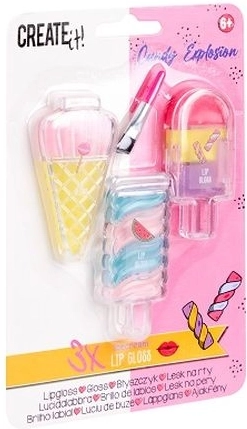Create it! Lippen-Gloss-Set im Eiscreme-Design, 3 Stück