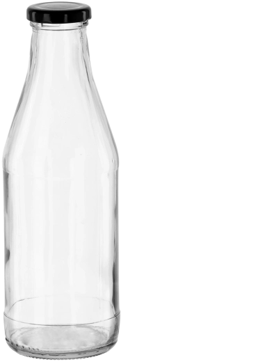 Glasflasche für Saft 1 l mit Metall-Schraubverschluss 50 mm
