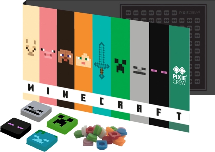 Pixie Crew Minecraft verschließbare Postkarte und Grußkarte mit Geschenk im Inneren
