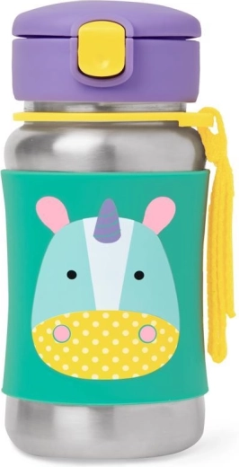 Skip Hop Zoo Edelstahlflasche mit Strohhalm Einhorn