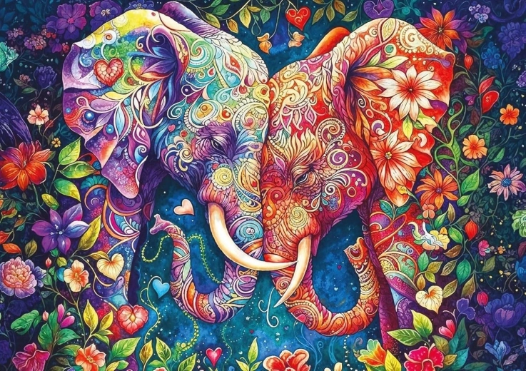 Puzzle Elefantenliebe 1000 Teile