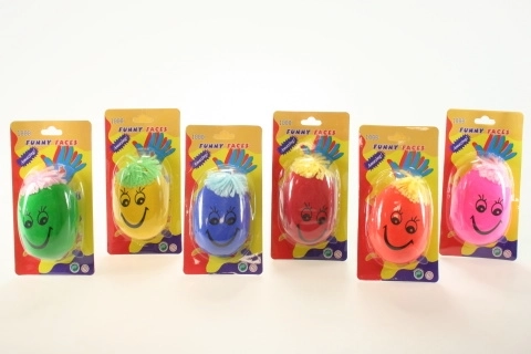 Antistress-Ball mit Gesicht und Haaren 8 × 5 cm