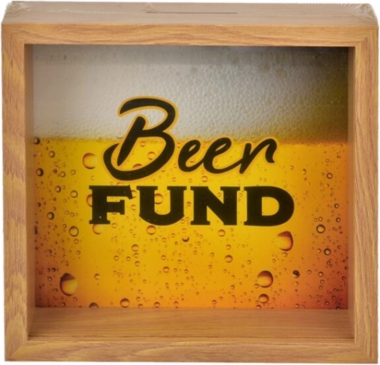 Holzspardose „Beer Fund“ 20 × 5 × 20 cm