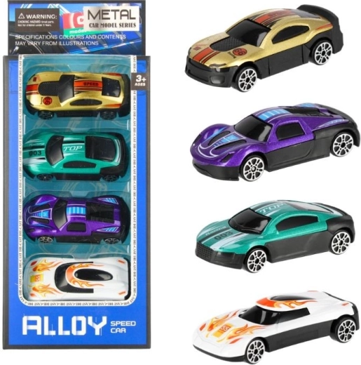 Metall-Rennautos – Set mit 4 Stück