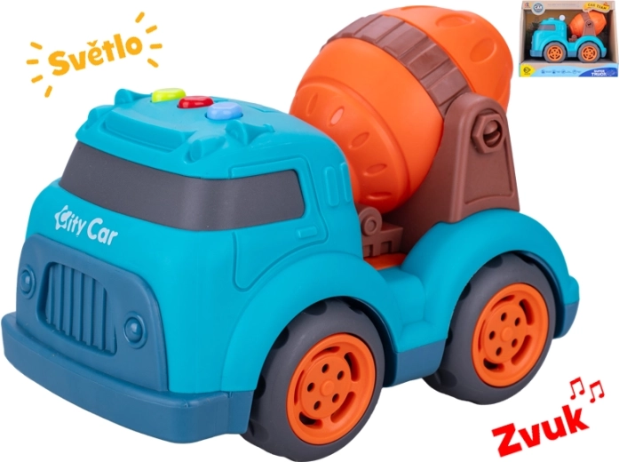 Baufahrzeug-Betonmischer – Kunststoffspielzeug 17 cm mit Licht und Sound