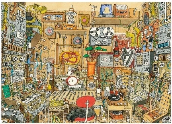 Puzzle Verrücktes Musikstudio von Mattias Adolfsson, 1000 Teile