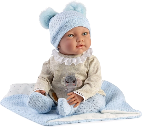 Guca Marc realistische gewichtete Babypuppe mit Geräuschen, weichem Stoffkörper, 42 cm