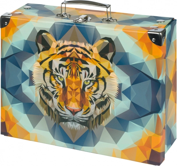 BAAGL Faltbarer Schulkoffer Tiger mit Beschlägen